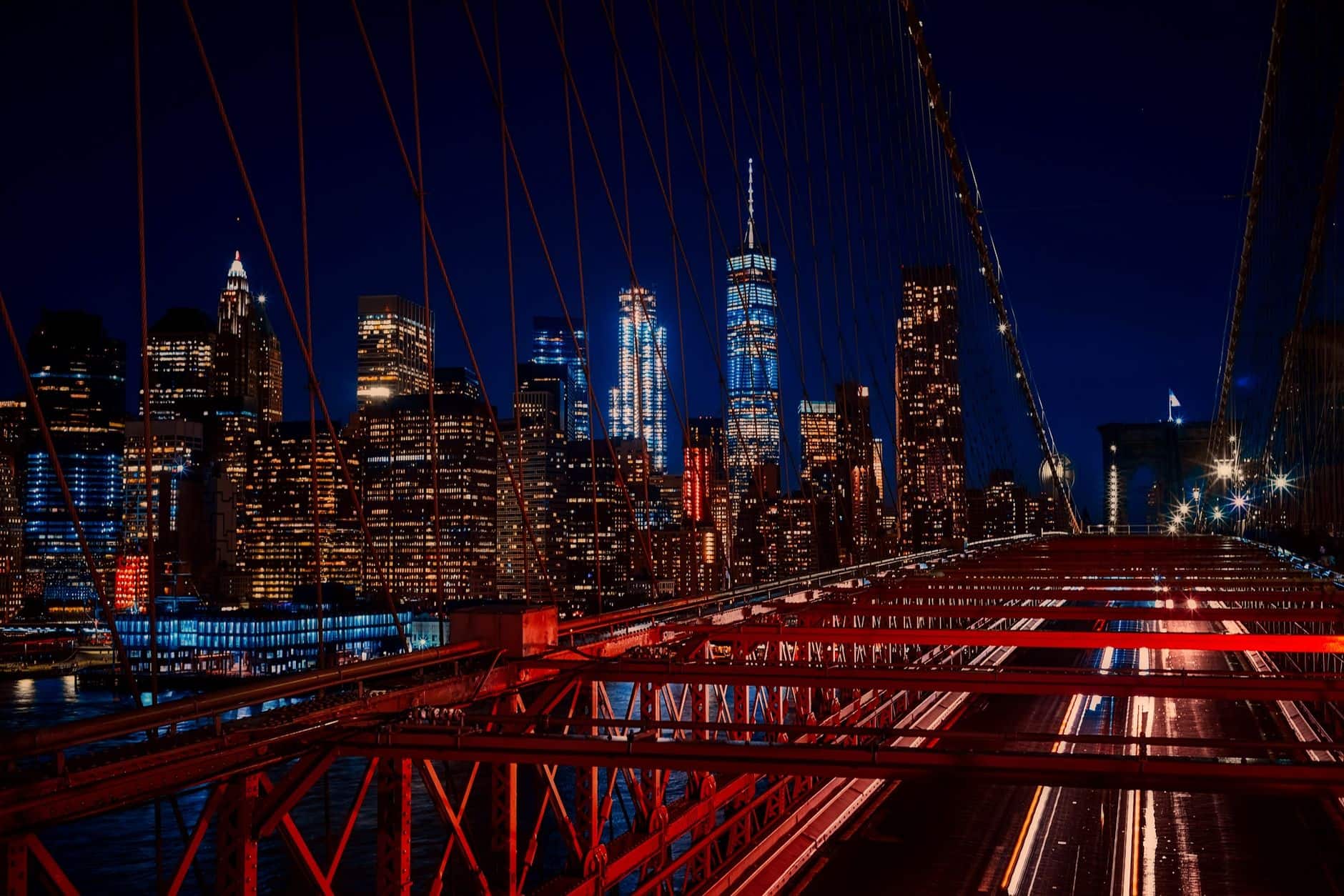 New York City skyline night