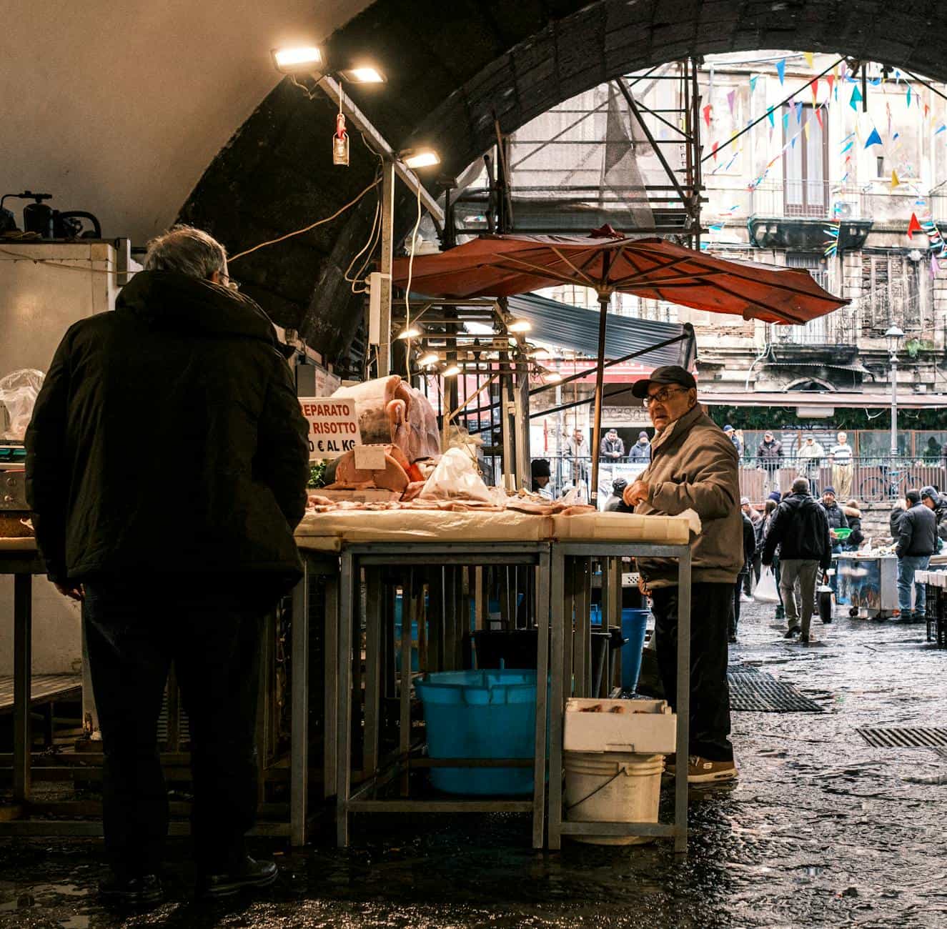 Italian market shopping