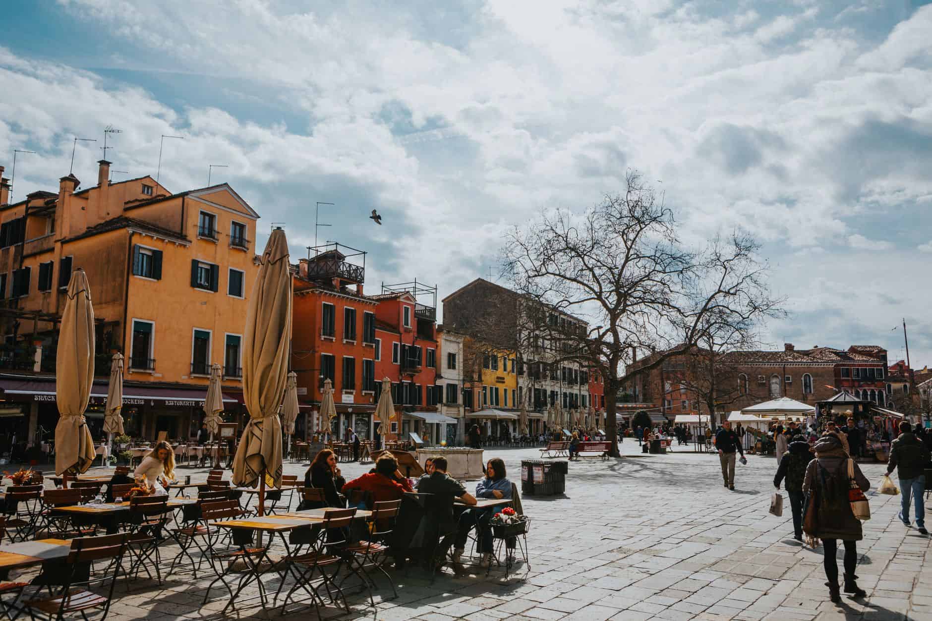 Italian piazza cafe life