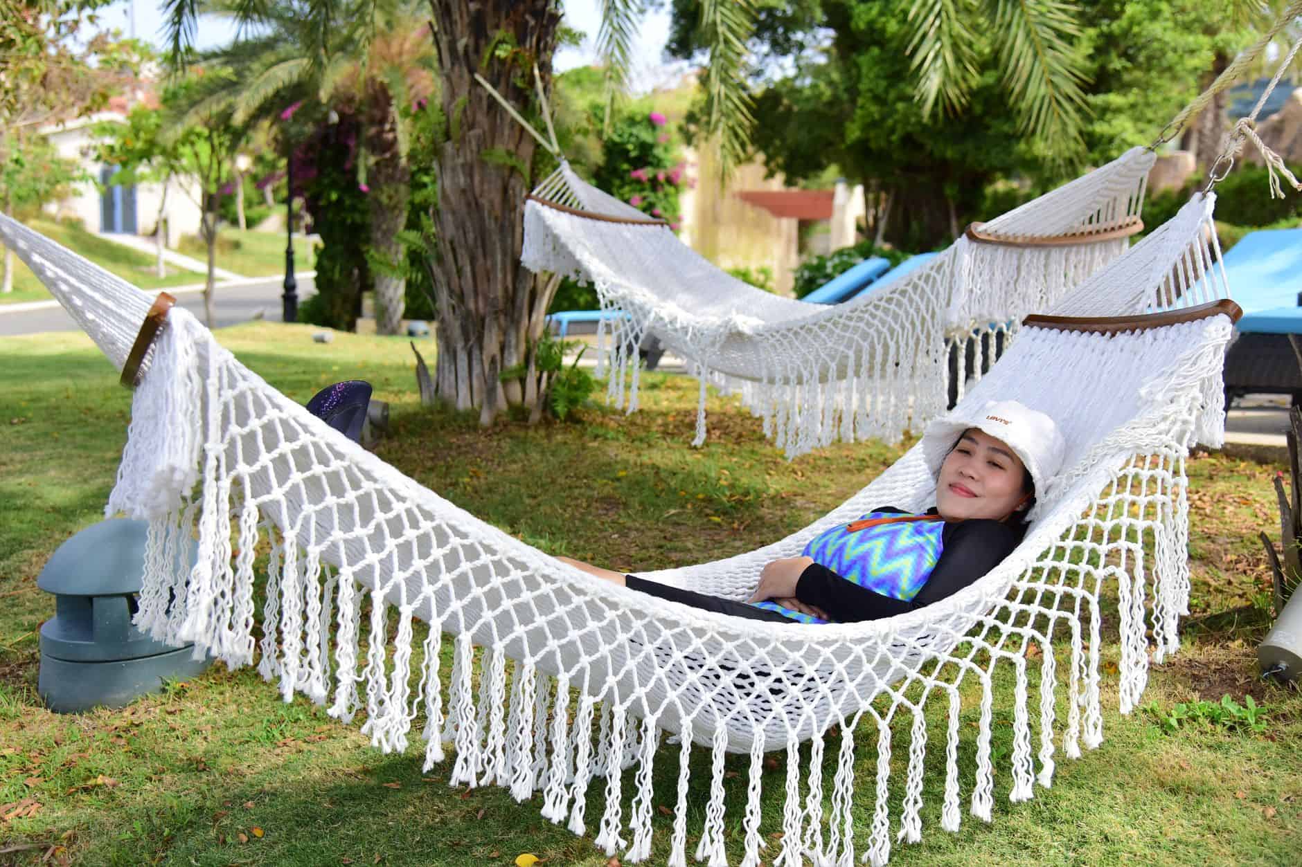 relaxed vacation hammock