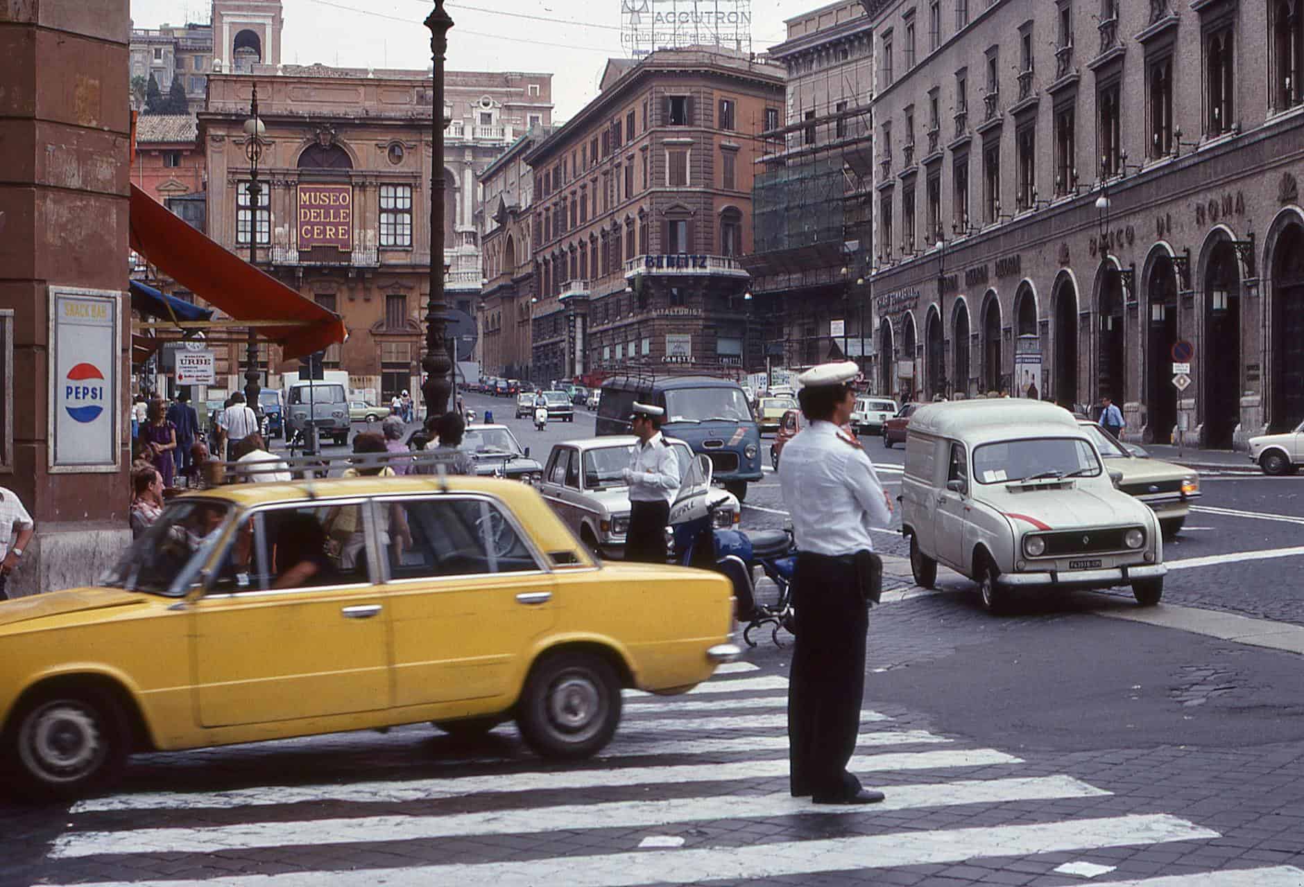 Rome street scene police
