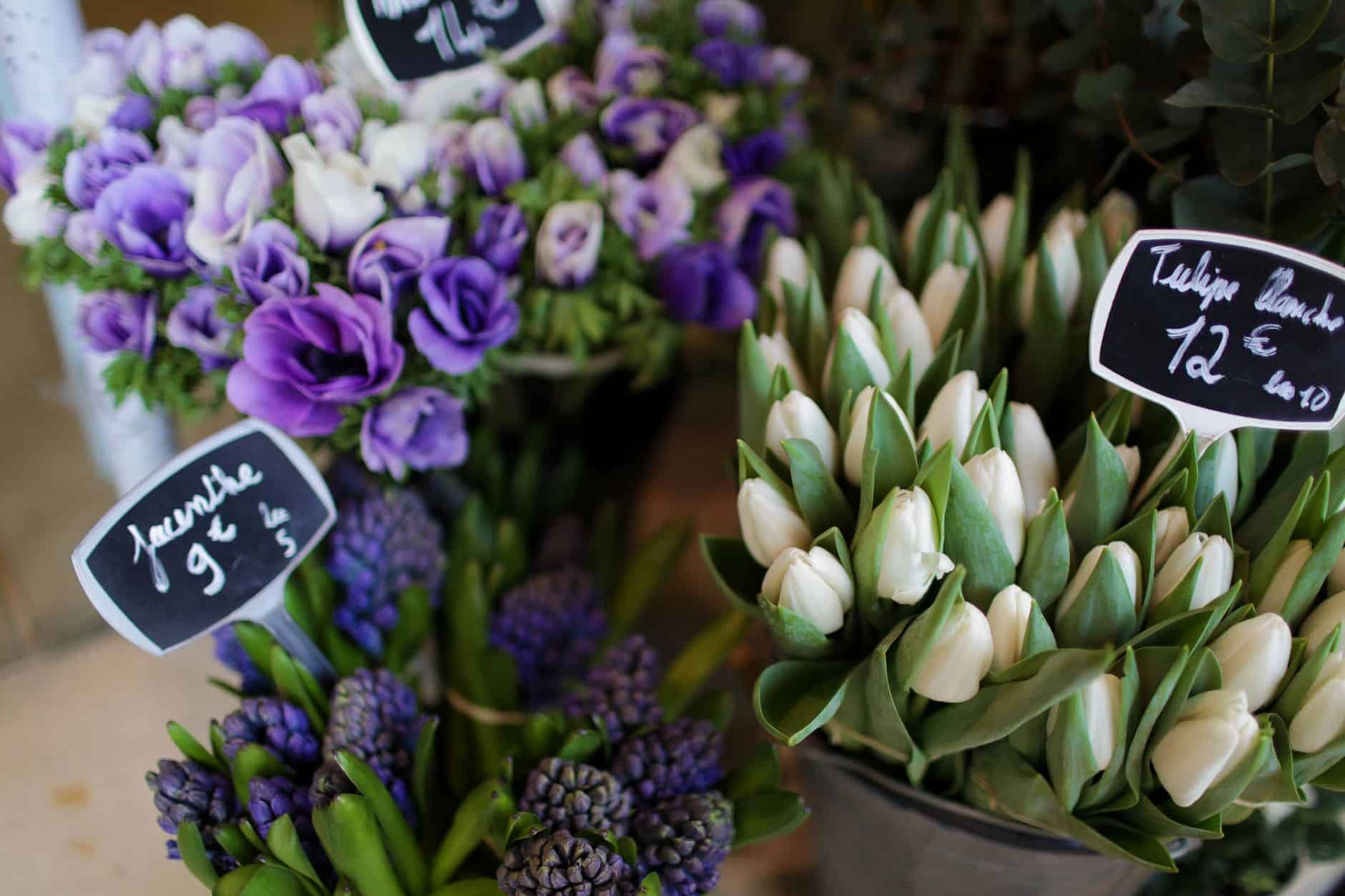 Paris street flowers vendor