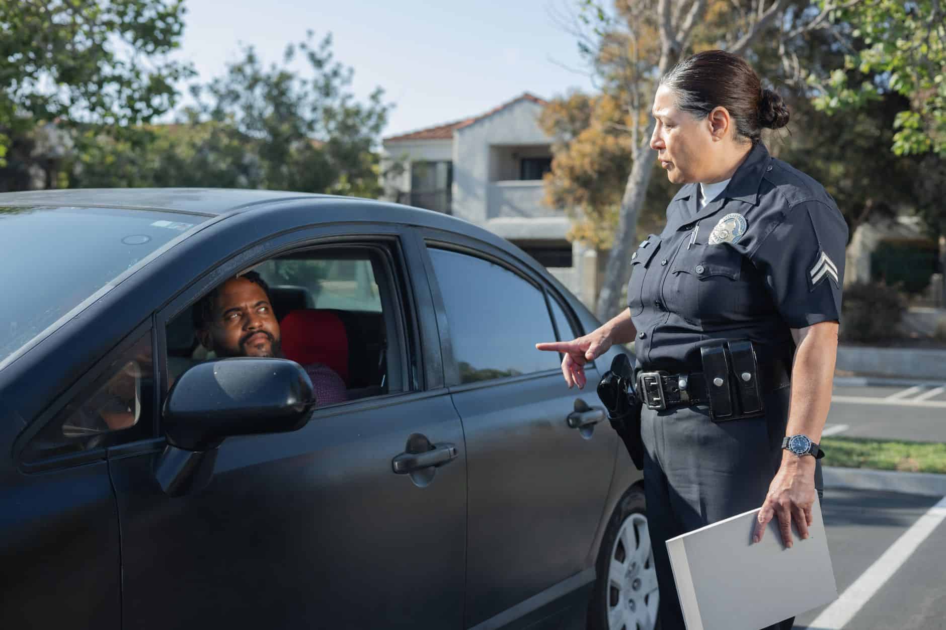 police officer car stop