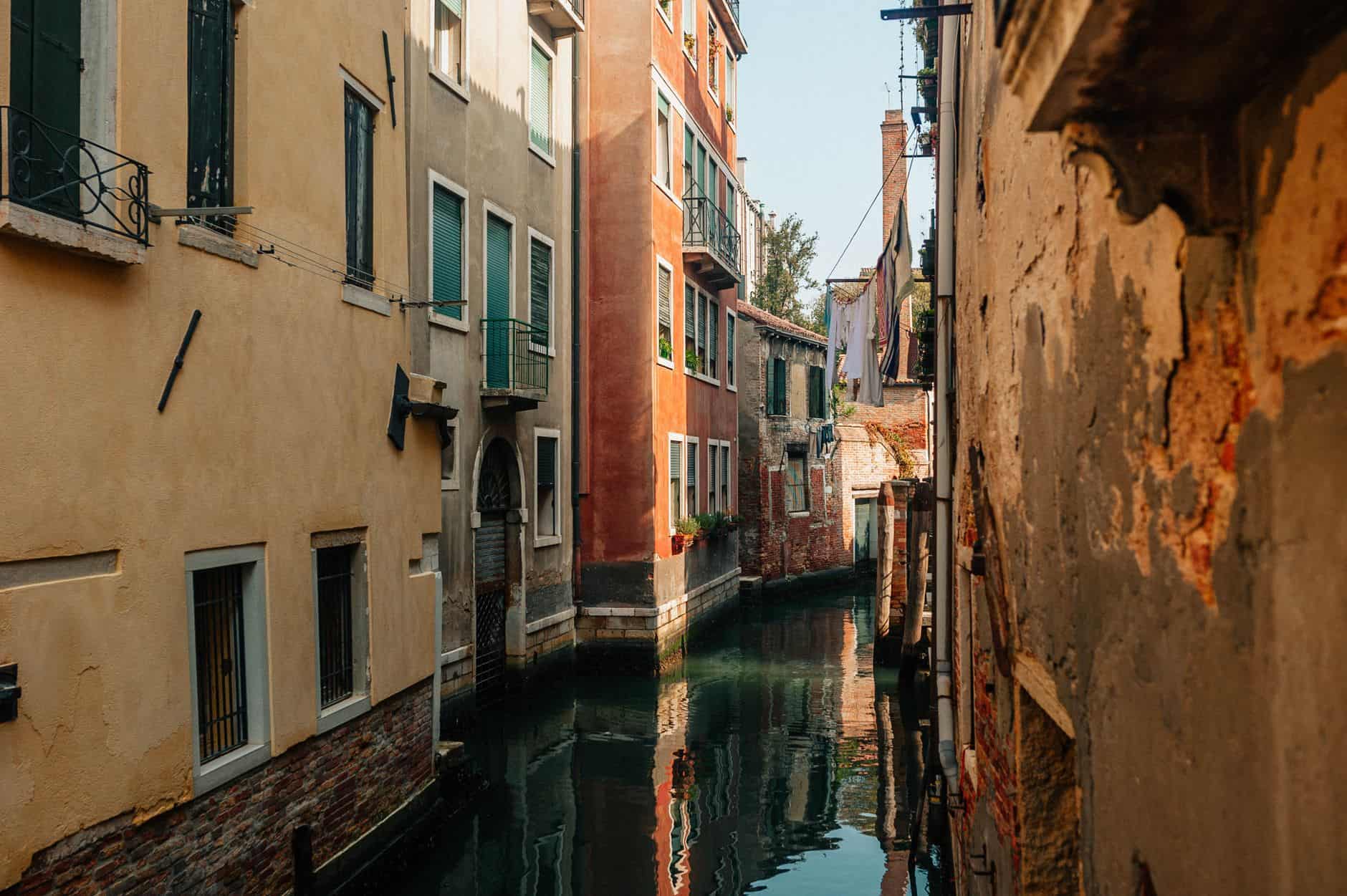 empty venice canal morning