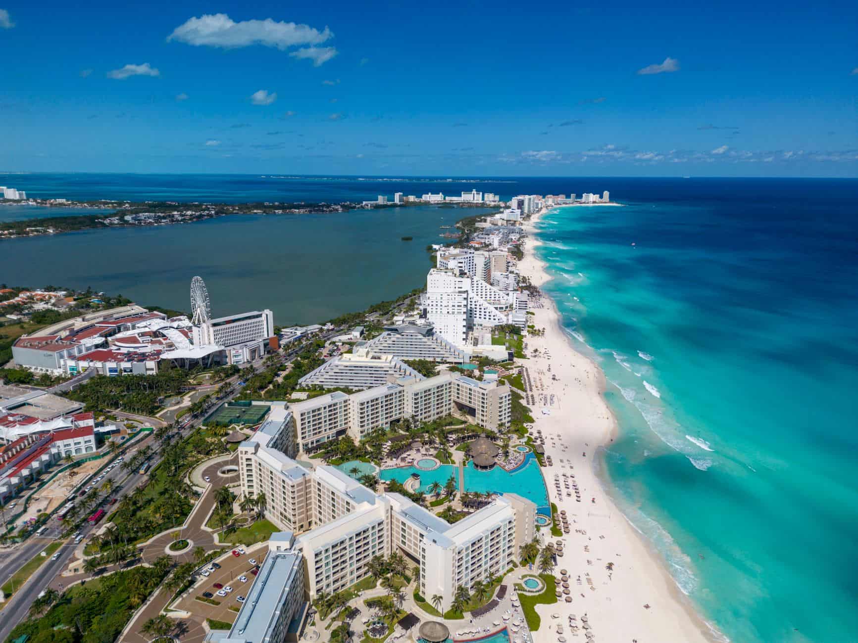 Cancun resort aerial