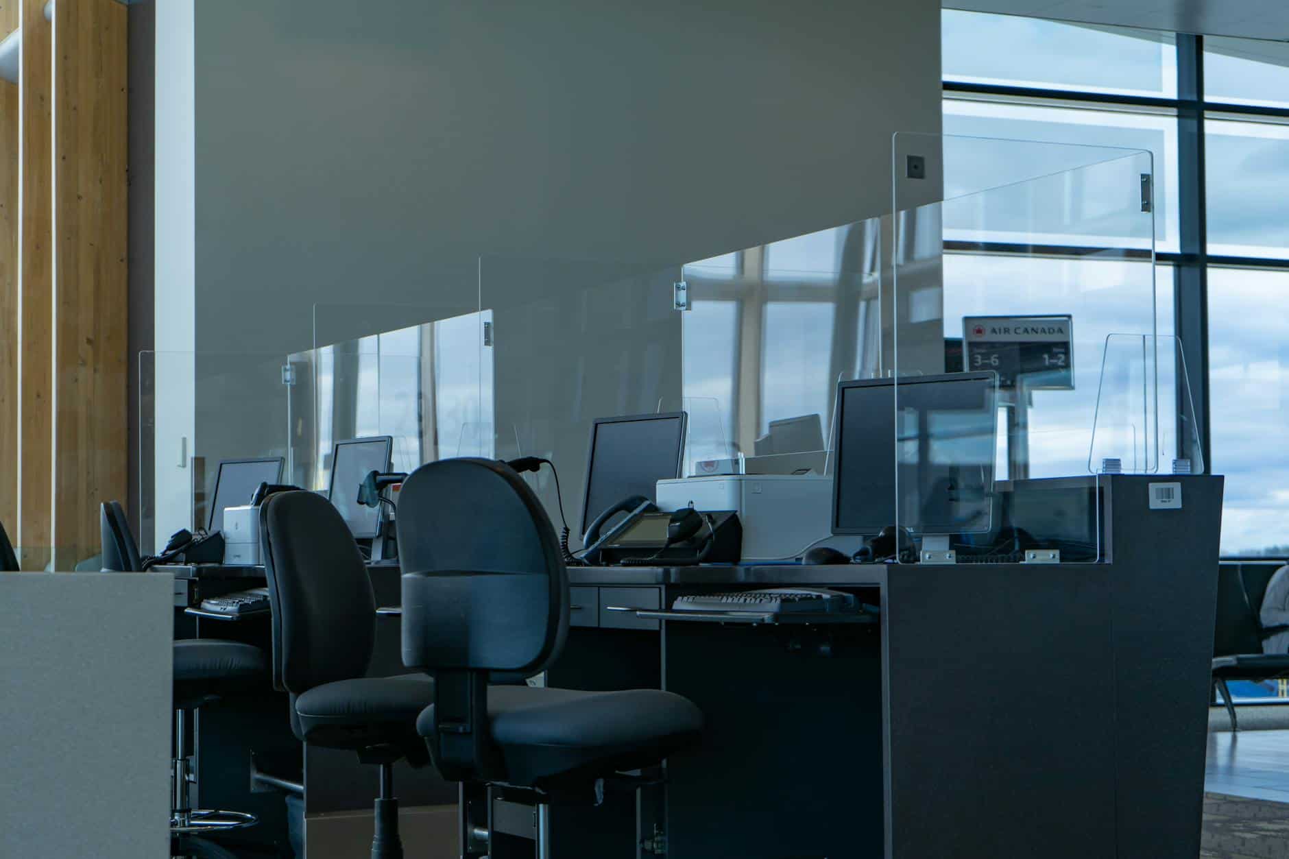 airline gate agent desk