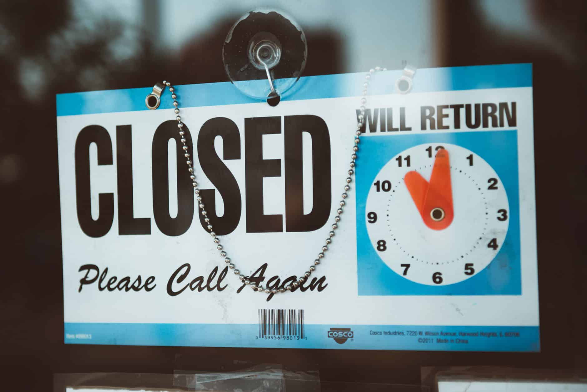 closed business sign