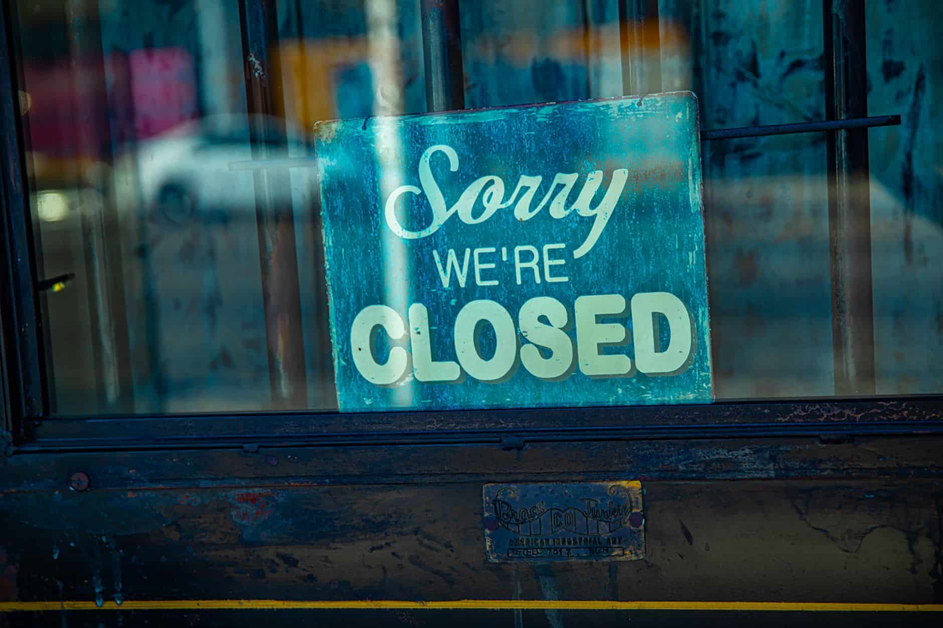closed small business storefront