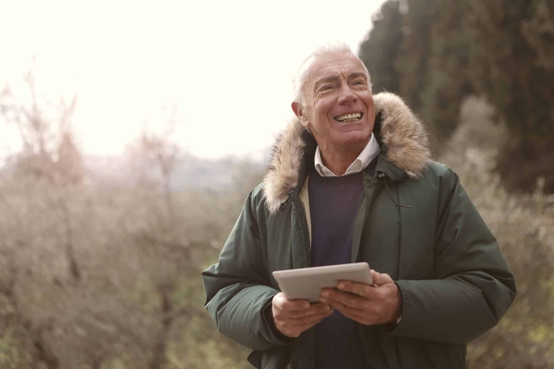 older person hiking travel