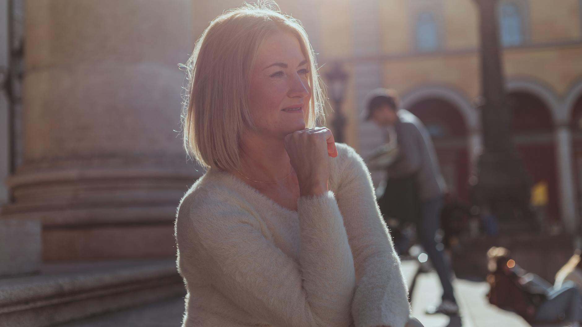 relaxed mature traveler