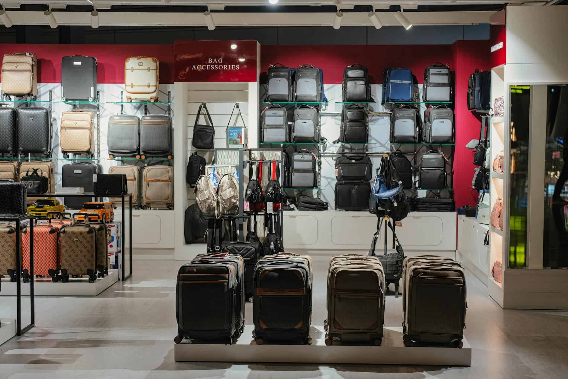 travel gear store display