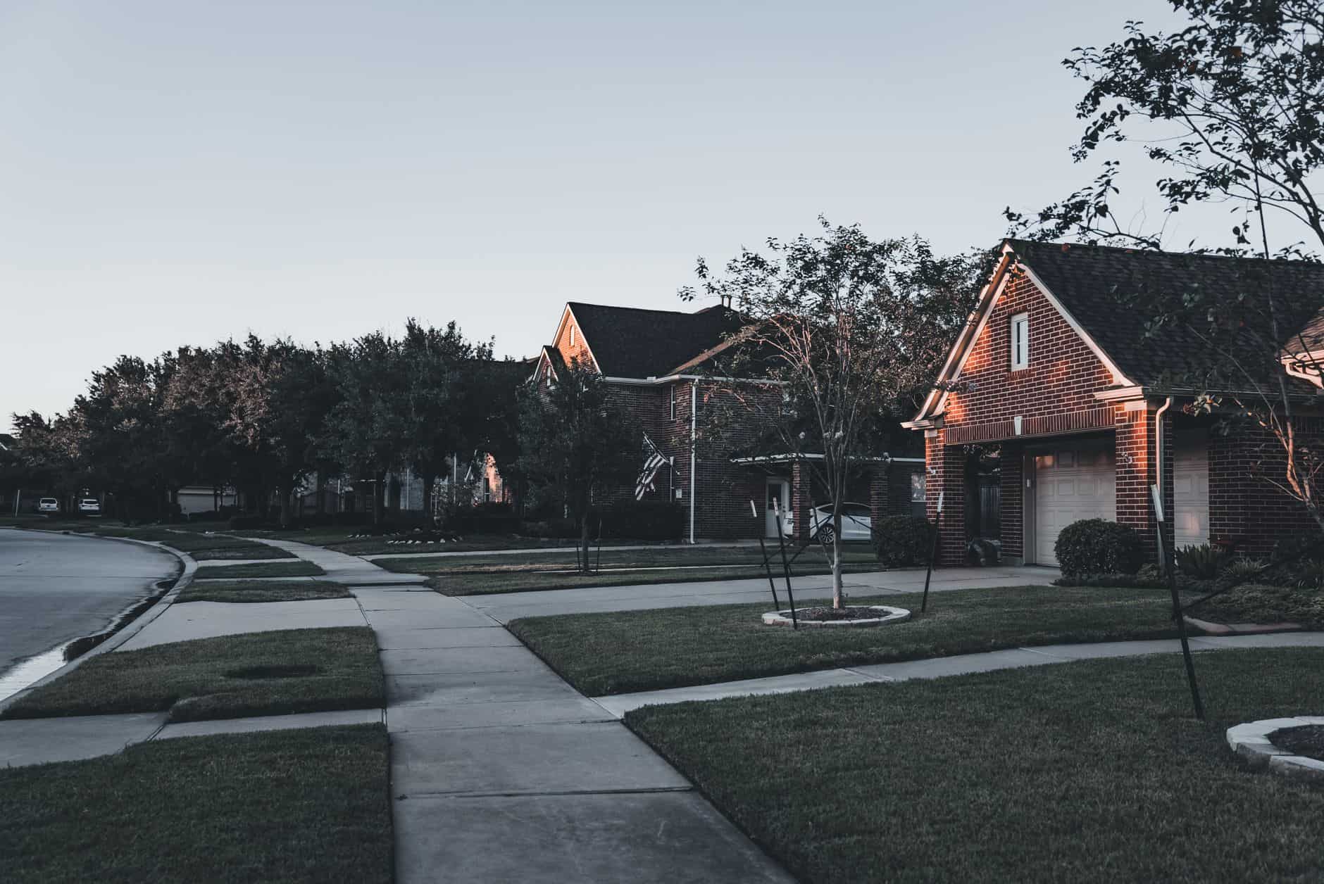 american suburb sidewalk