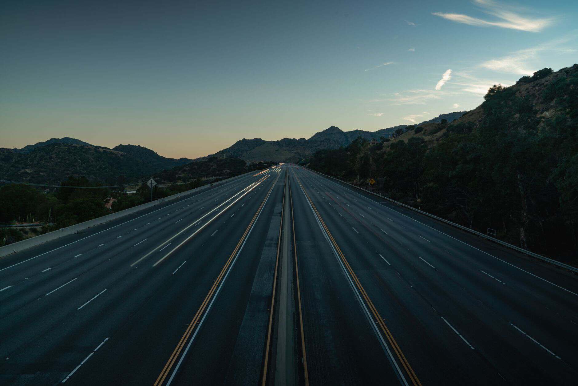 open road sunset