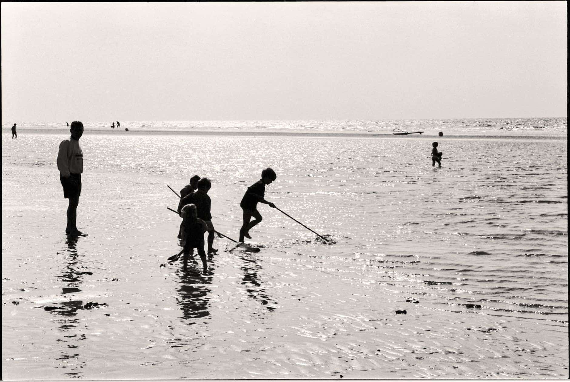 children playing beach