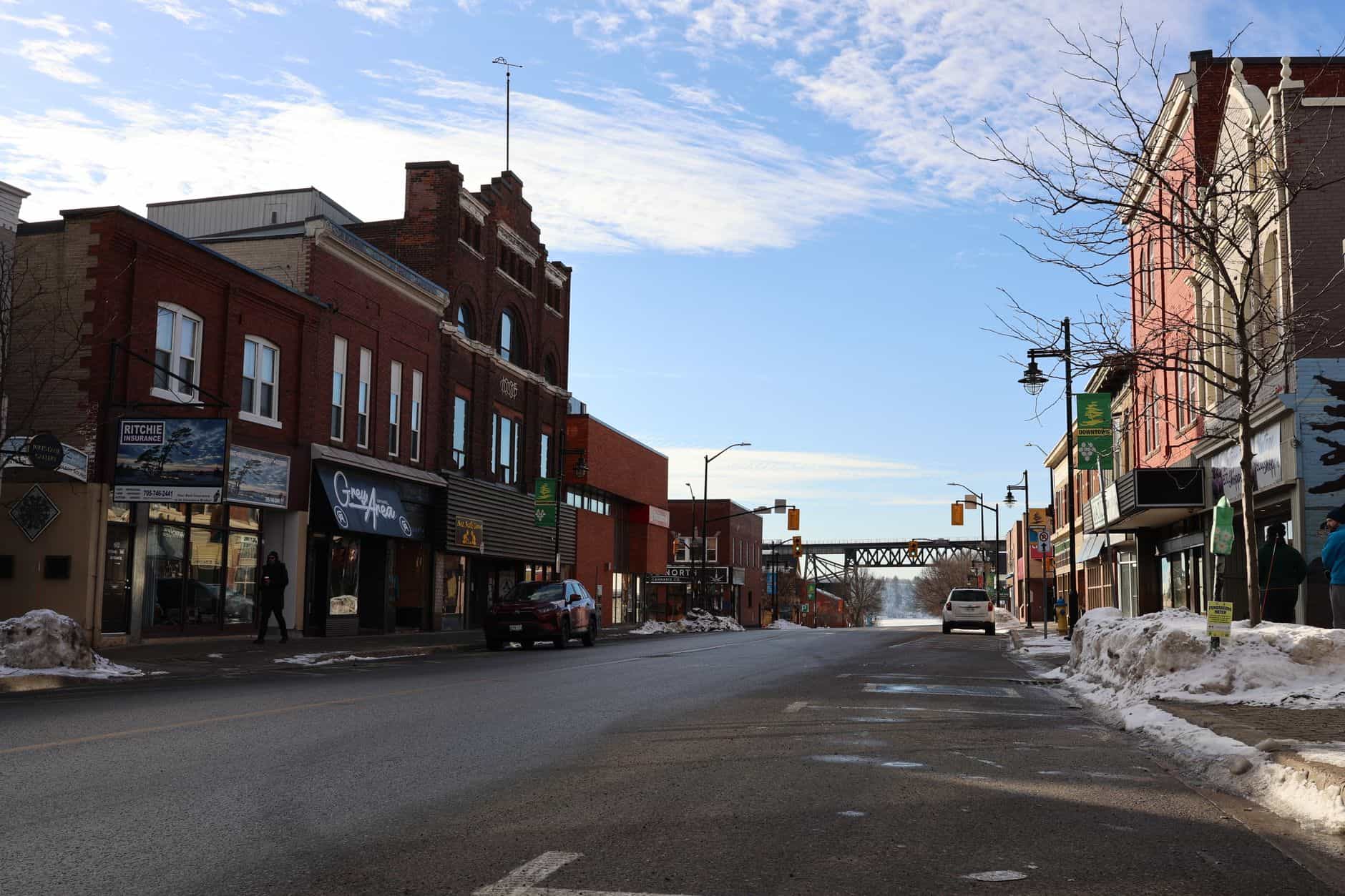 beach town main street winter