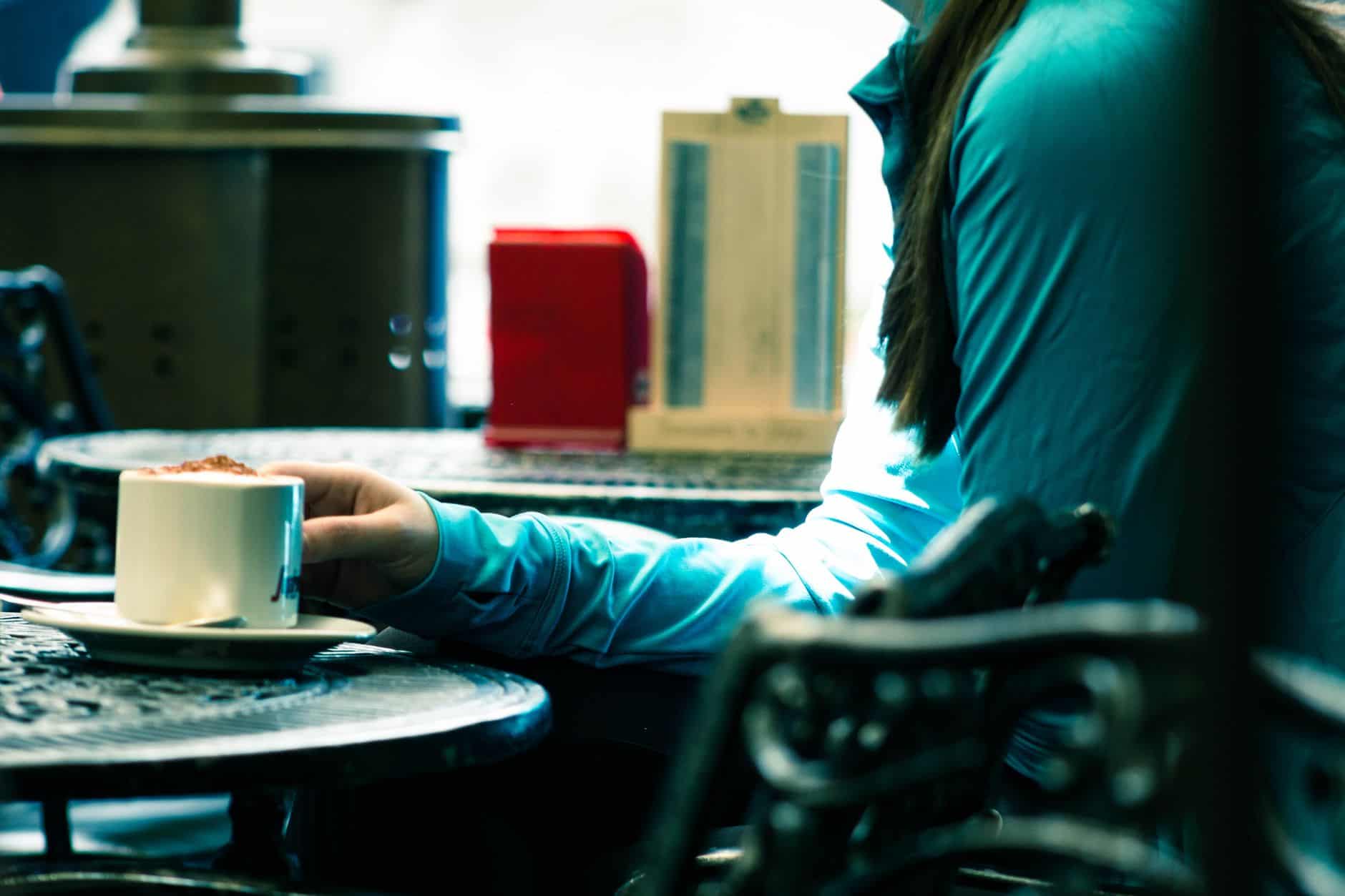 person alone cafe travel