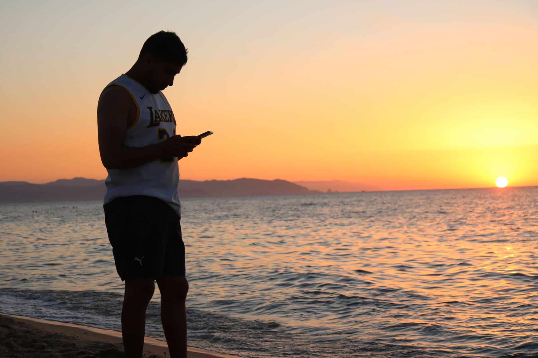 person phone vacation