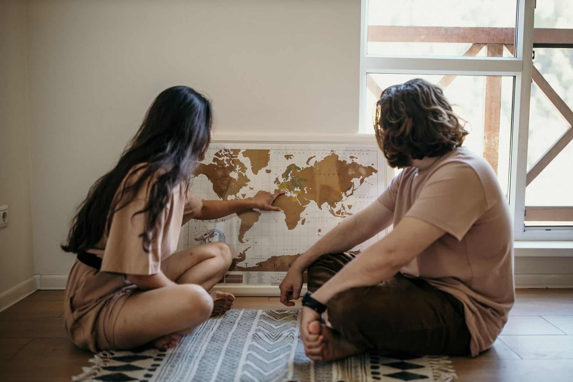 couple planning vacation