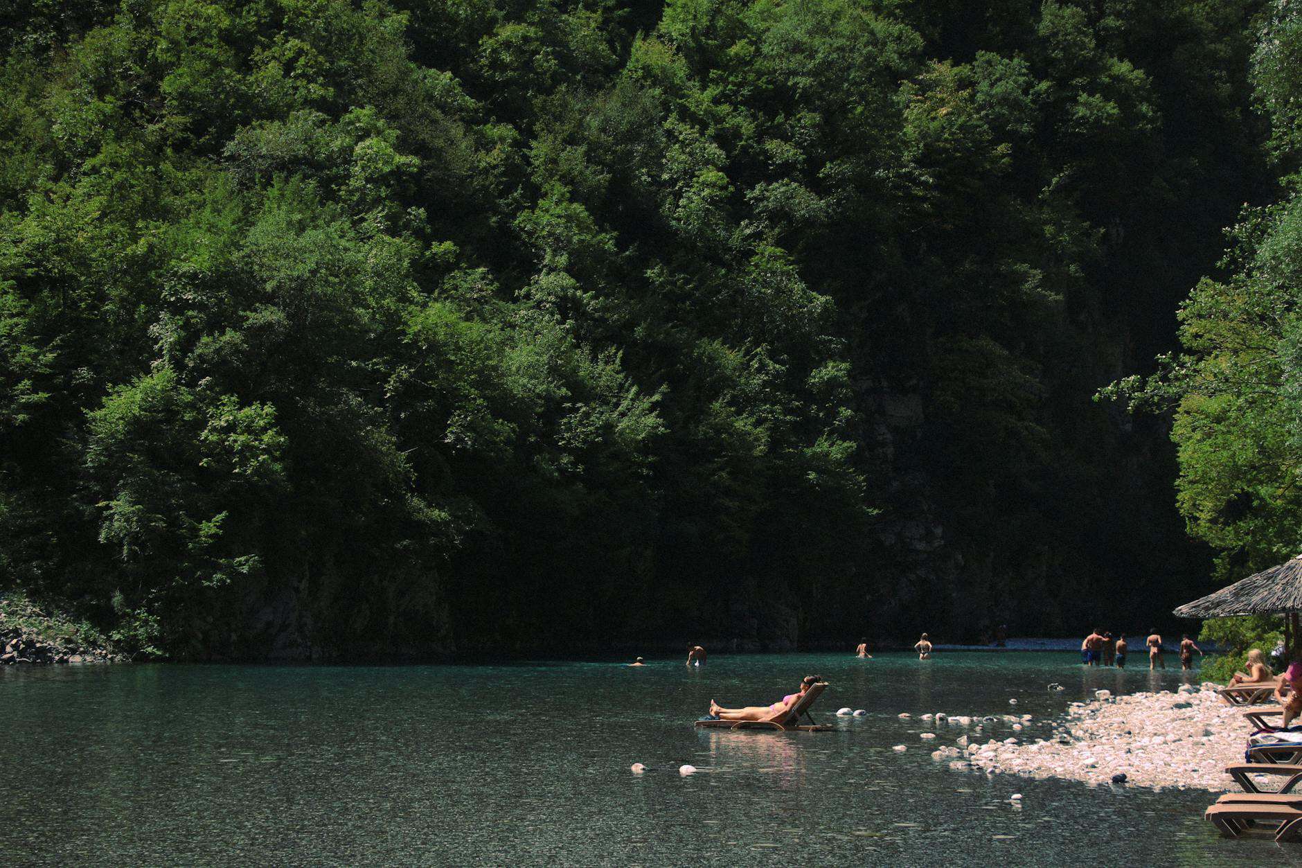 lake swimming summer relaxation