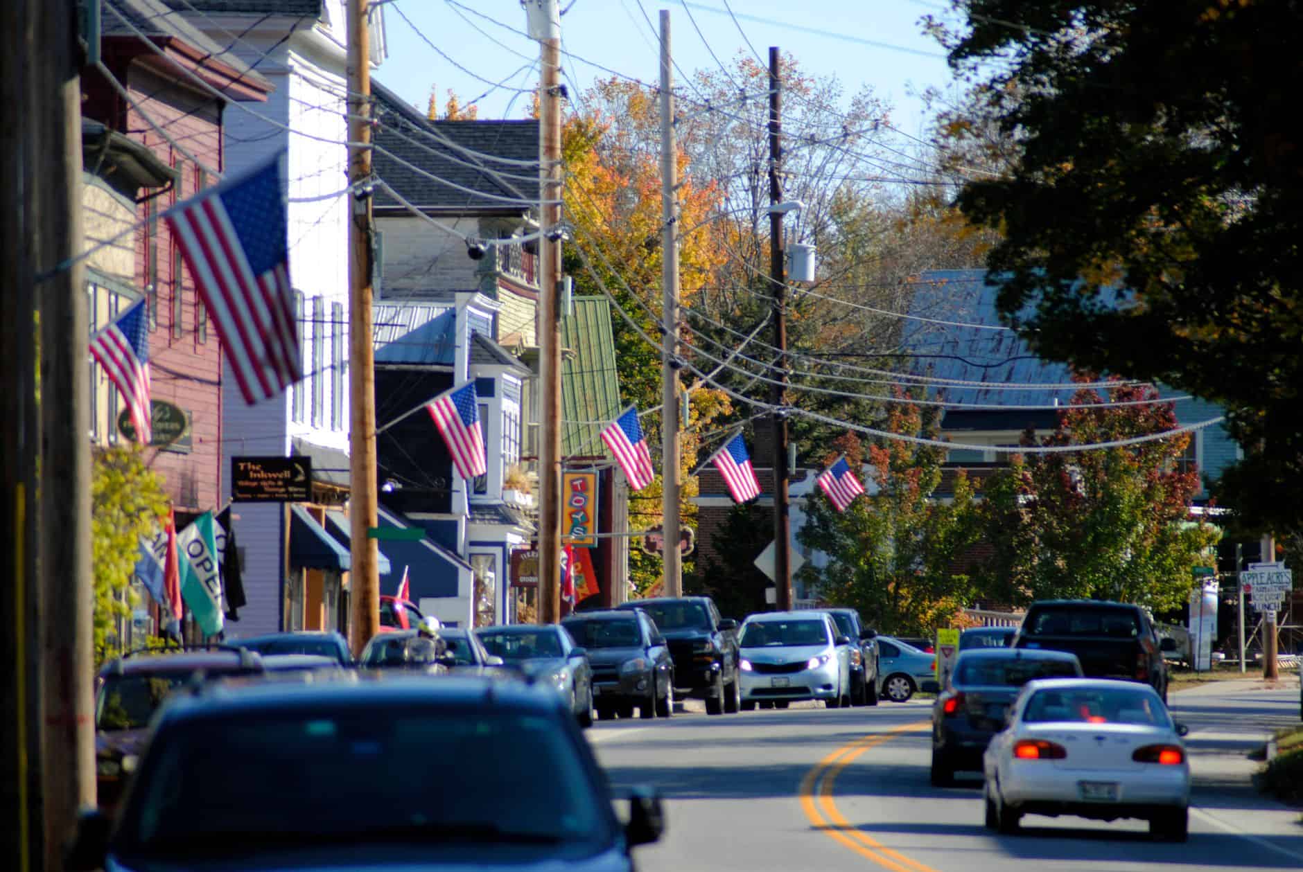american flag road