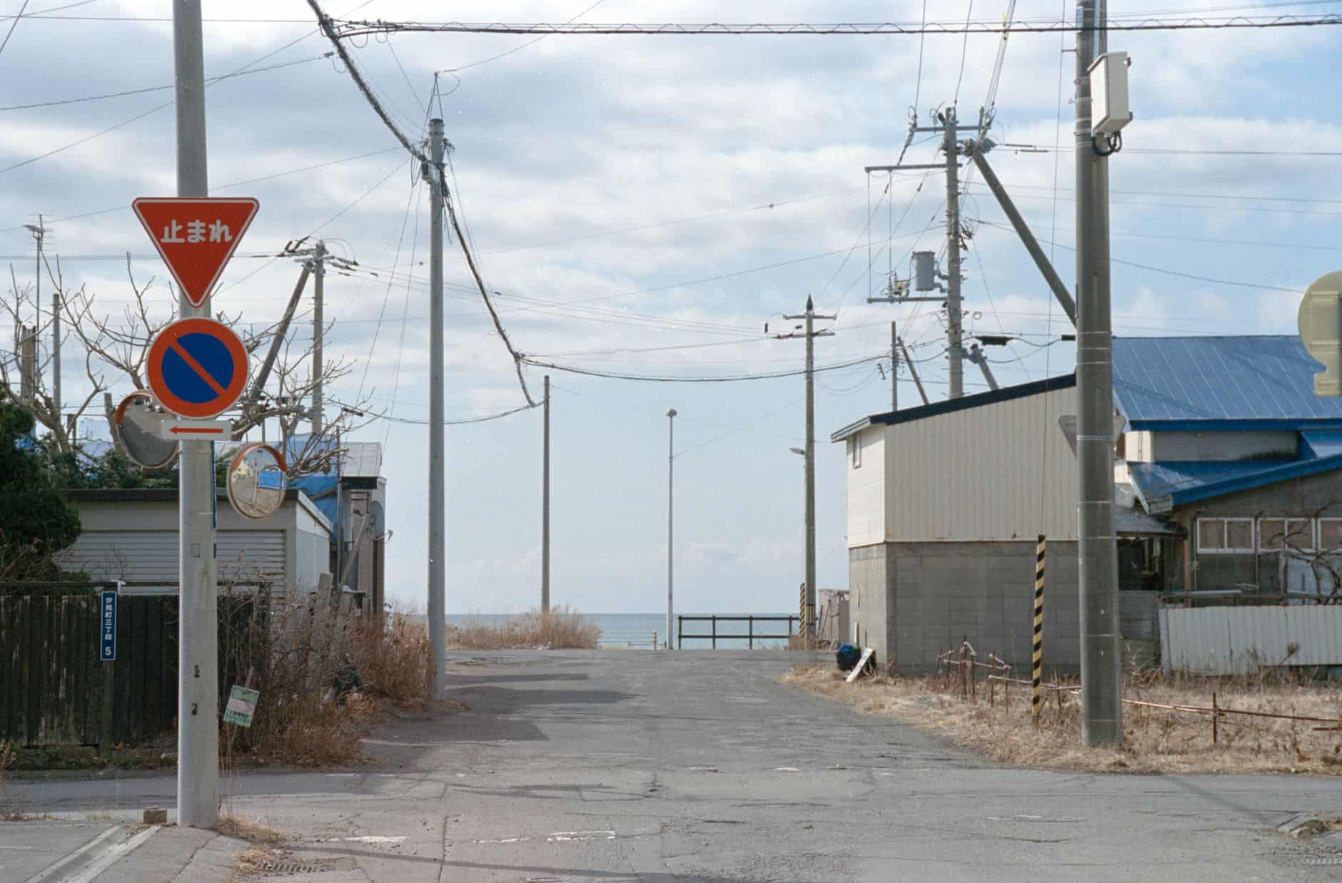 empty beach town winter
