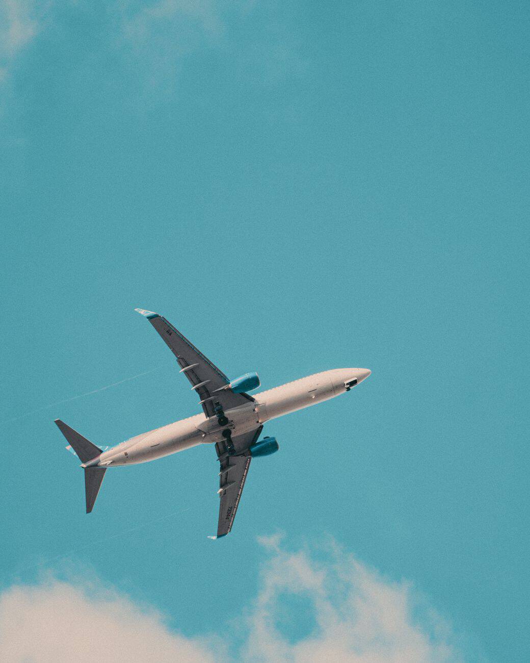 low angle shot of a passenger plane