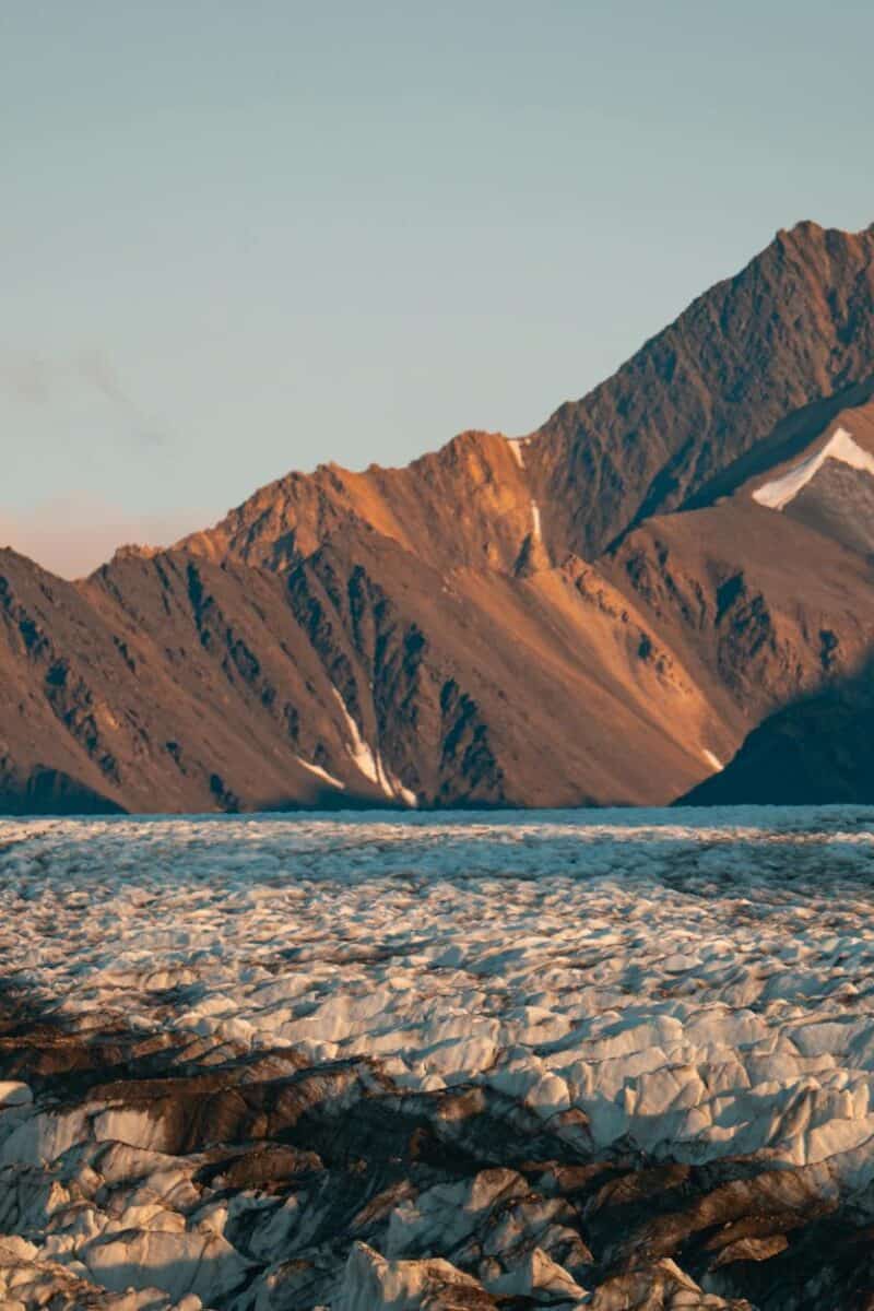 stunning glacial landscape with rugged mountains
