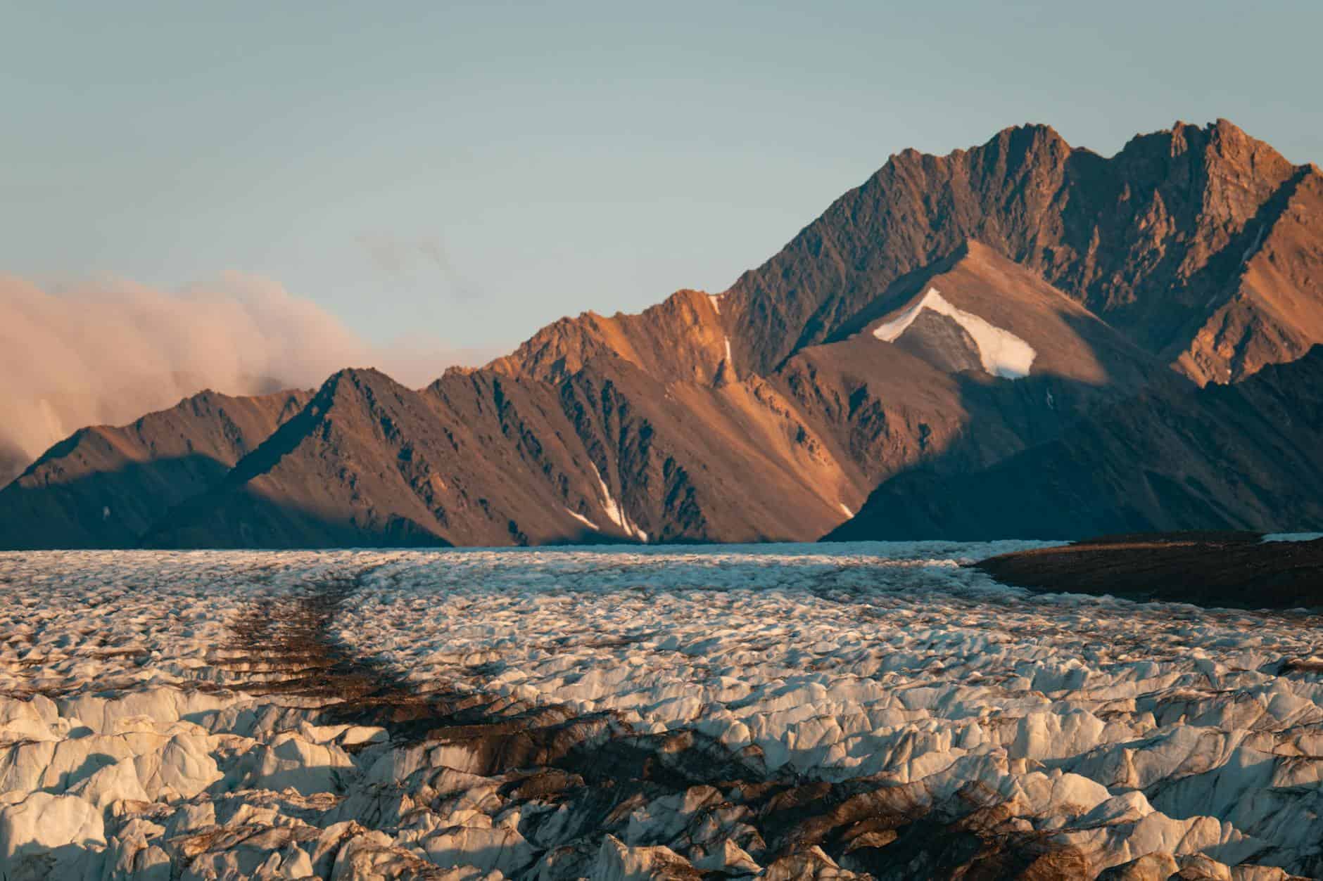 stunning glacial landscape with rugged mountains