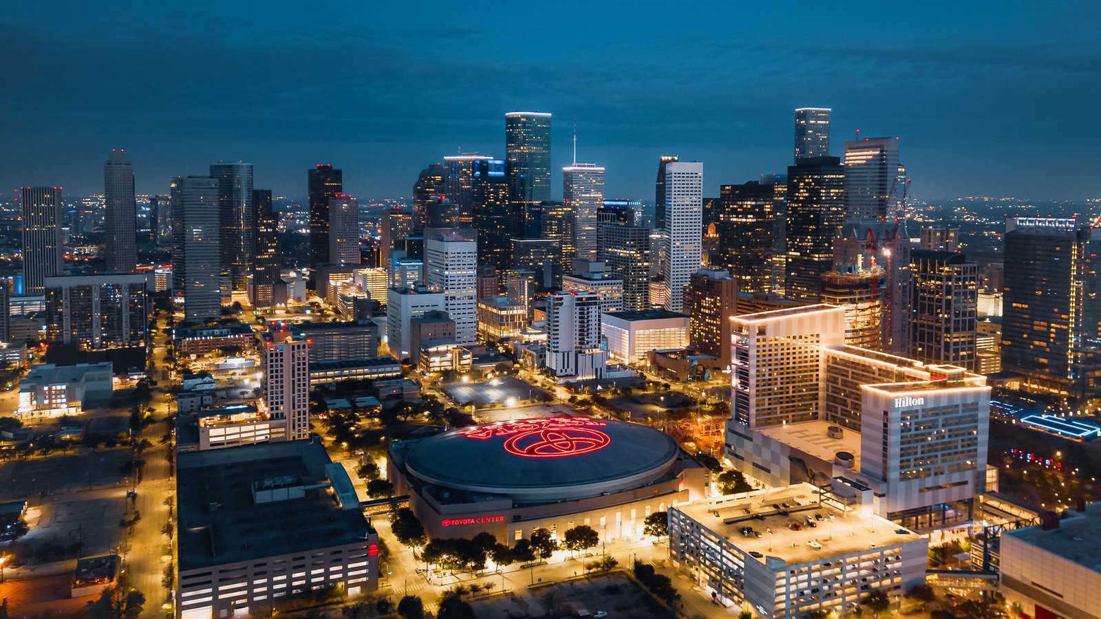 Dallas Texas skyline at dusk