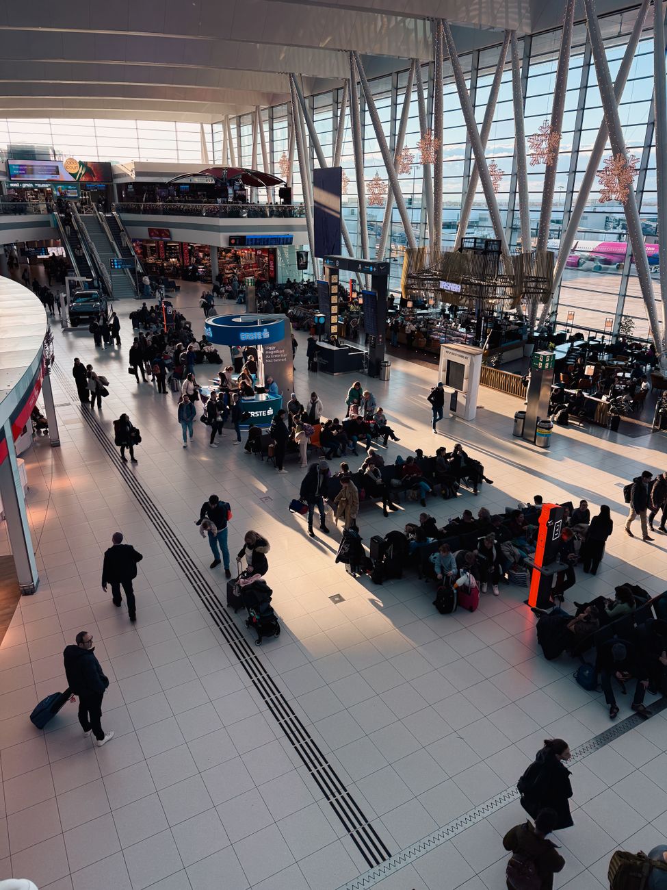Airport terminal crowd