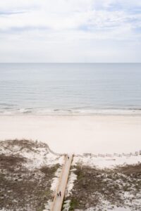 White sand beach and Gulf of Mexico at Gulf Shores Alabama