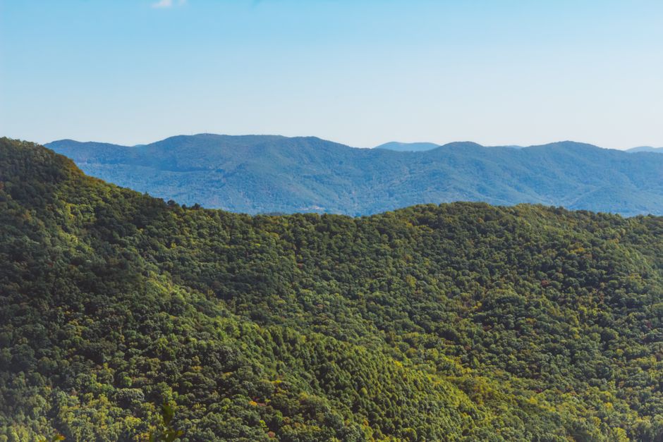 Blue Ridge Mountains view from Asheville North Carolina