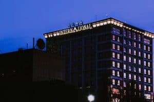 Hotel exterior with star rating signage
