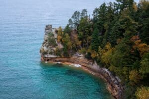 Remote lake and forest landscape in Michigan's Upper Peninsula