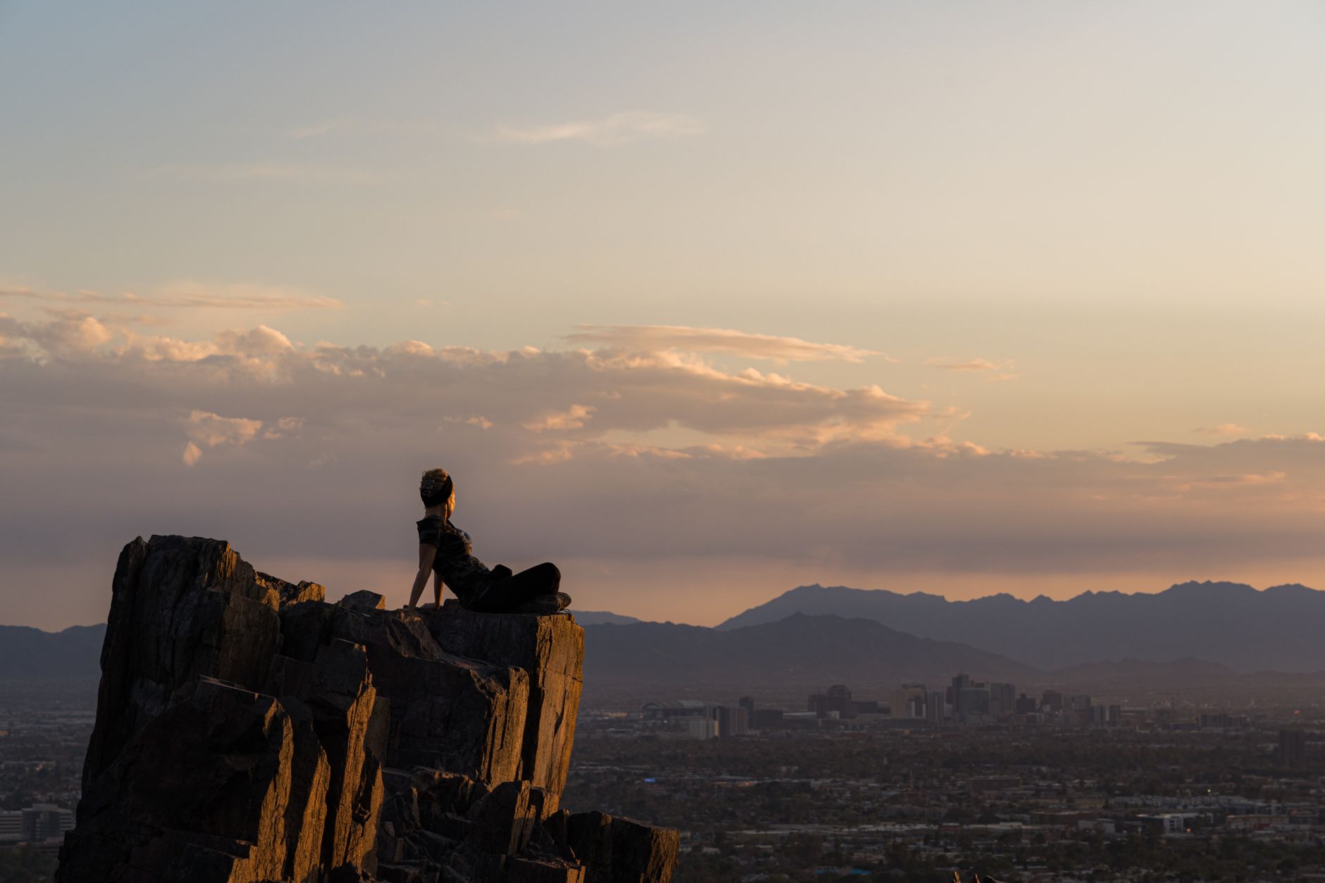 Phoenix Arizona skyline with desert mountains