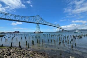 Astoria Oregon coastal town and fishing harbor