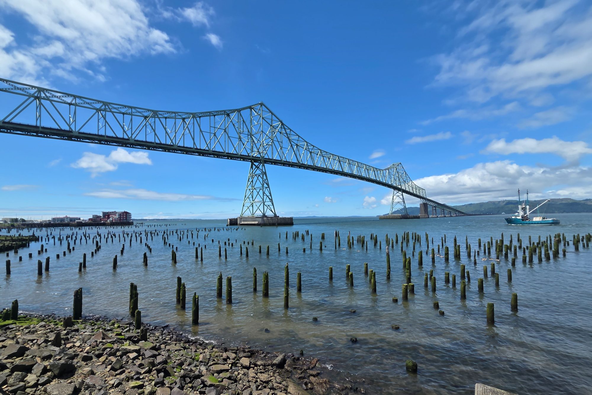 Astoria Oregon coastal town and fishing harbor