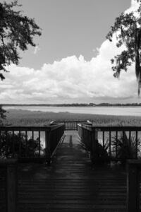 Historic waterfront homes and marsh in Beaufort South Carolina Lowcountry