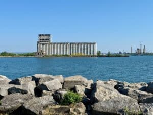 Buffalo waterfront redevelopment along Lake Erie