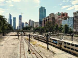Chicago neighborhood metra train
