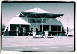 Closed and abandoned vintage diner building