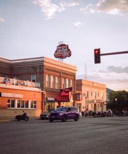 Residents walking on Cody Wyoming main street