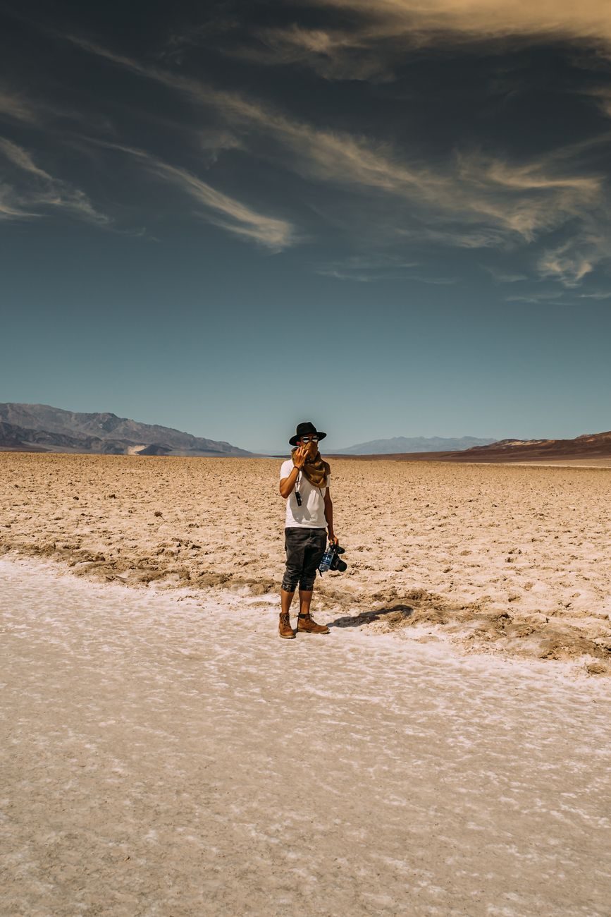 Digital thermometer sign at Furnace Creek Death Valley showing extreme temperature