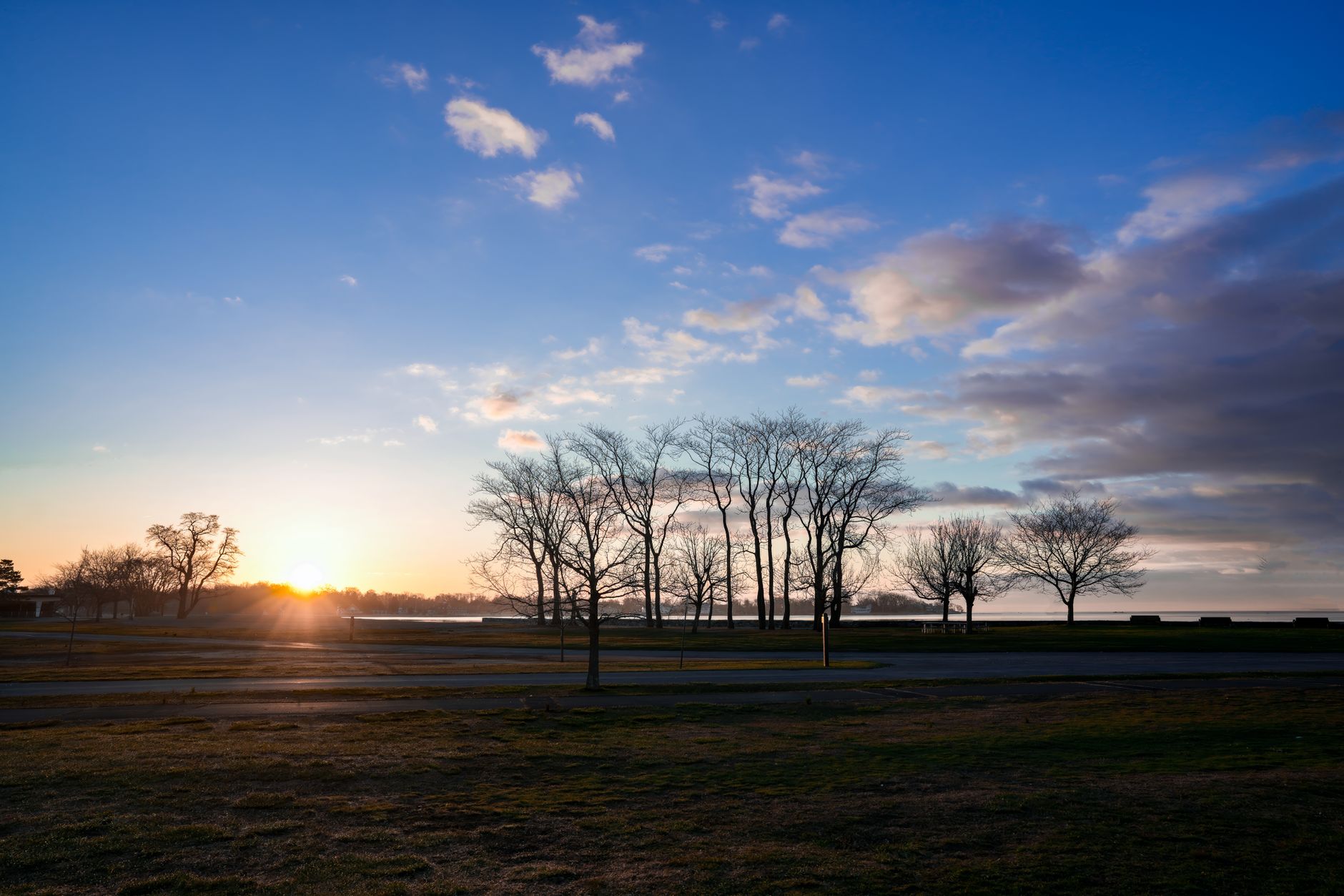 Empty famous landmark at sunrise without crowds