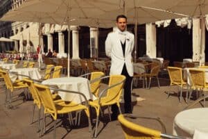 European restaurant service charge included menu