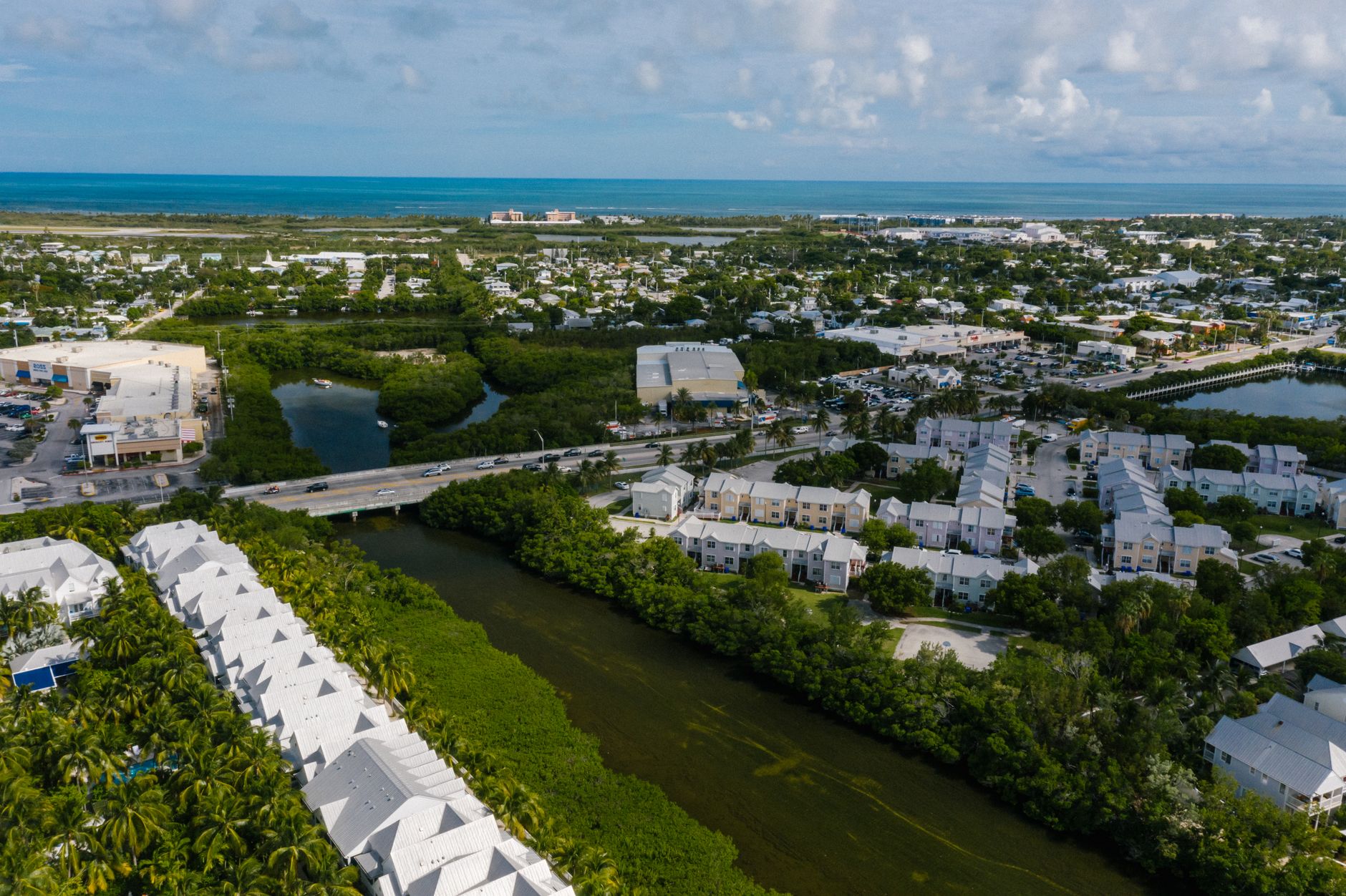 Florida coastal development at sunset