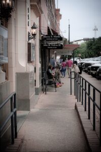 Tourists shopping on Main Street in Fredericksburg Texas