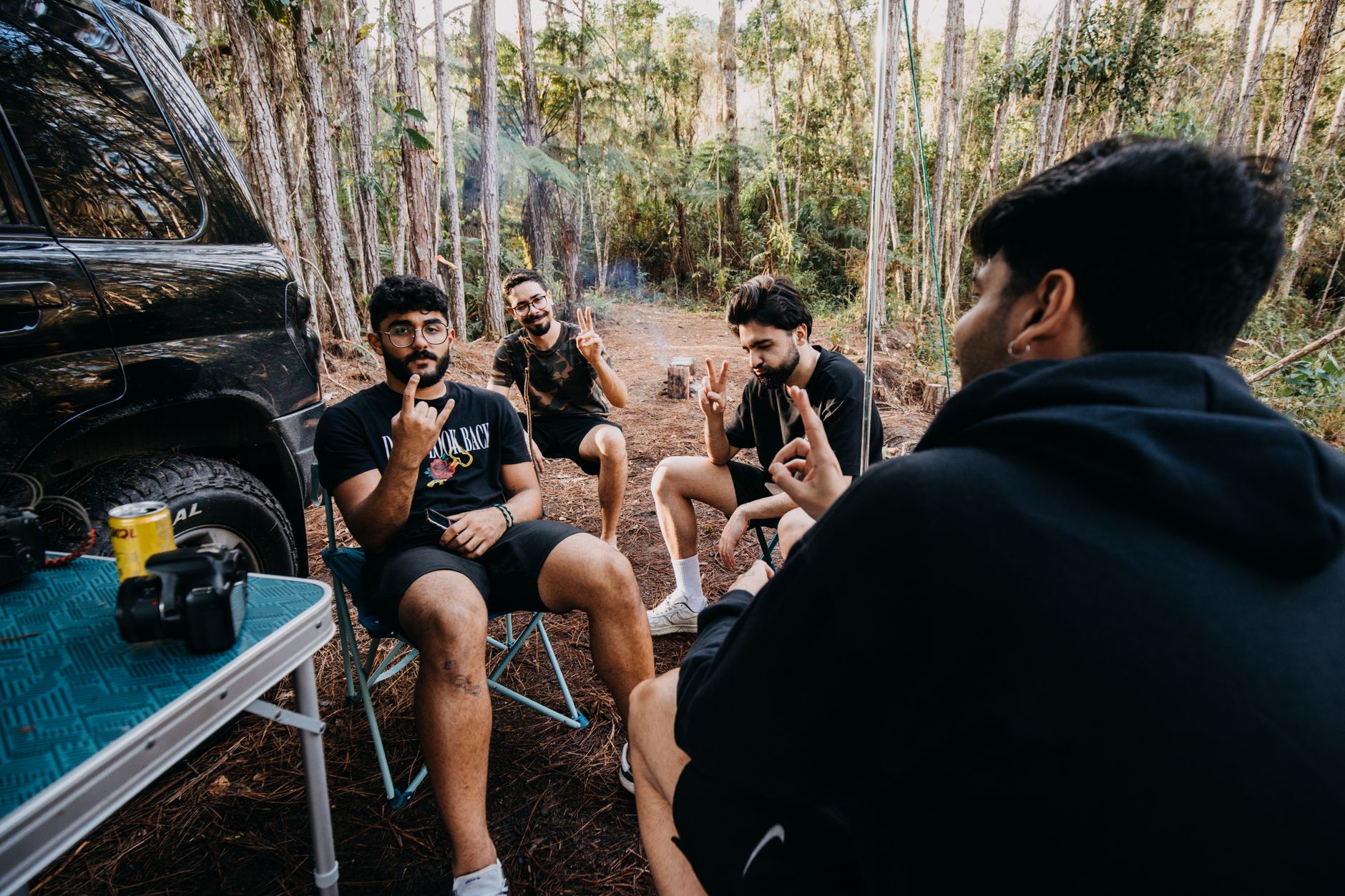 Friends using group chat app to plan a trip