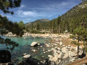 Lake tahoe crowded beach summer