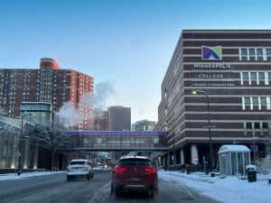 Minneapolis downtown skyway system winter